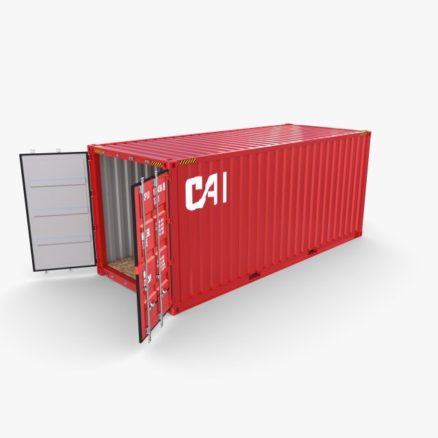 20ft shipping container cai v2 Model 3D .c4d .max .obj .3ds .fbx .stl .blend 