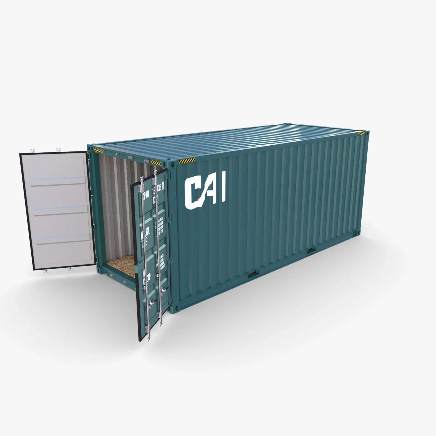 20ft shipping container cai v3 3D Model .c4d .max .obj .3ds .fbx .stl .blend 