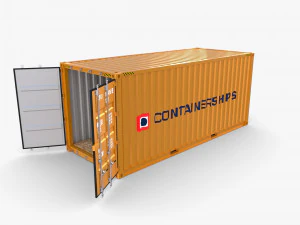 20ft shipping container containerships 3D Model