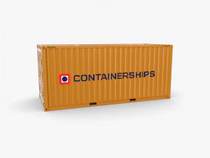 20ft shipping container containerships 3D Model