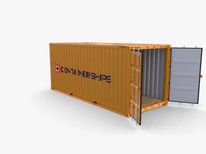 20ft shipping container containerships 3D Model