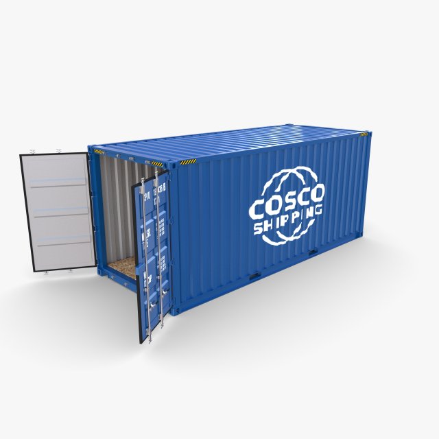 20ft shipping container cosco shipping v1 Modelo 3D .c4d .max .obj .3ds .fbx .stl .blend 