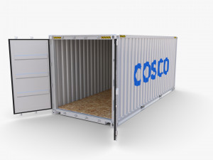 20ft shipping container cosco v2 3D मॉडल