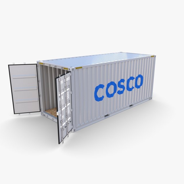 20ft shipping container cosco v2 3D मॉडल .c4d .max .obj .3ds .fbx .stl .blend 