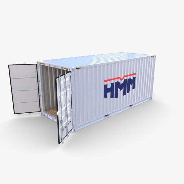 20ft shipping container hmm v1 3D Модель .c4d .max .obj .3ds .fbx .stl .blend 