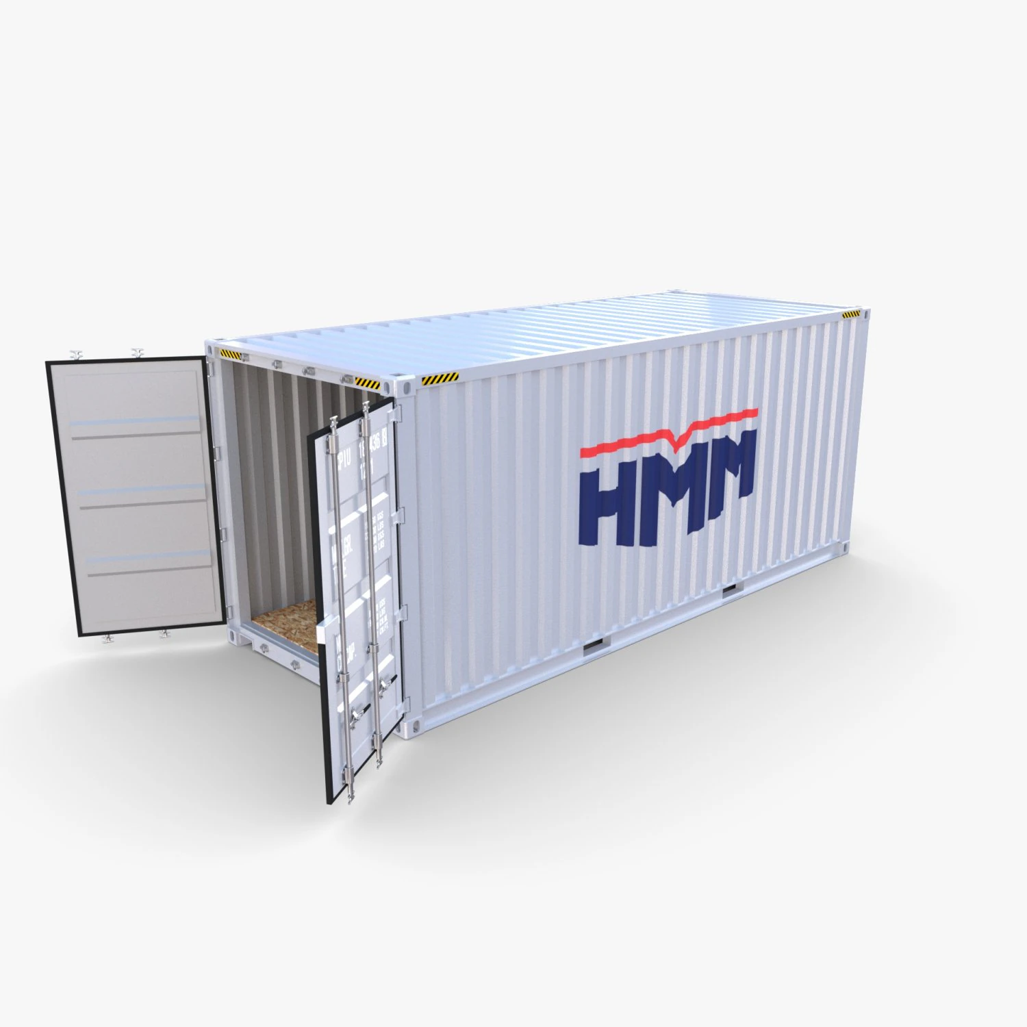 20ft shipping container hmm v1 3D Model .c4d .max .obj .3ds .fbx .stl .blend 
