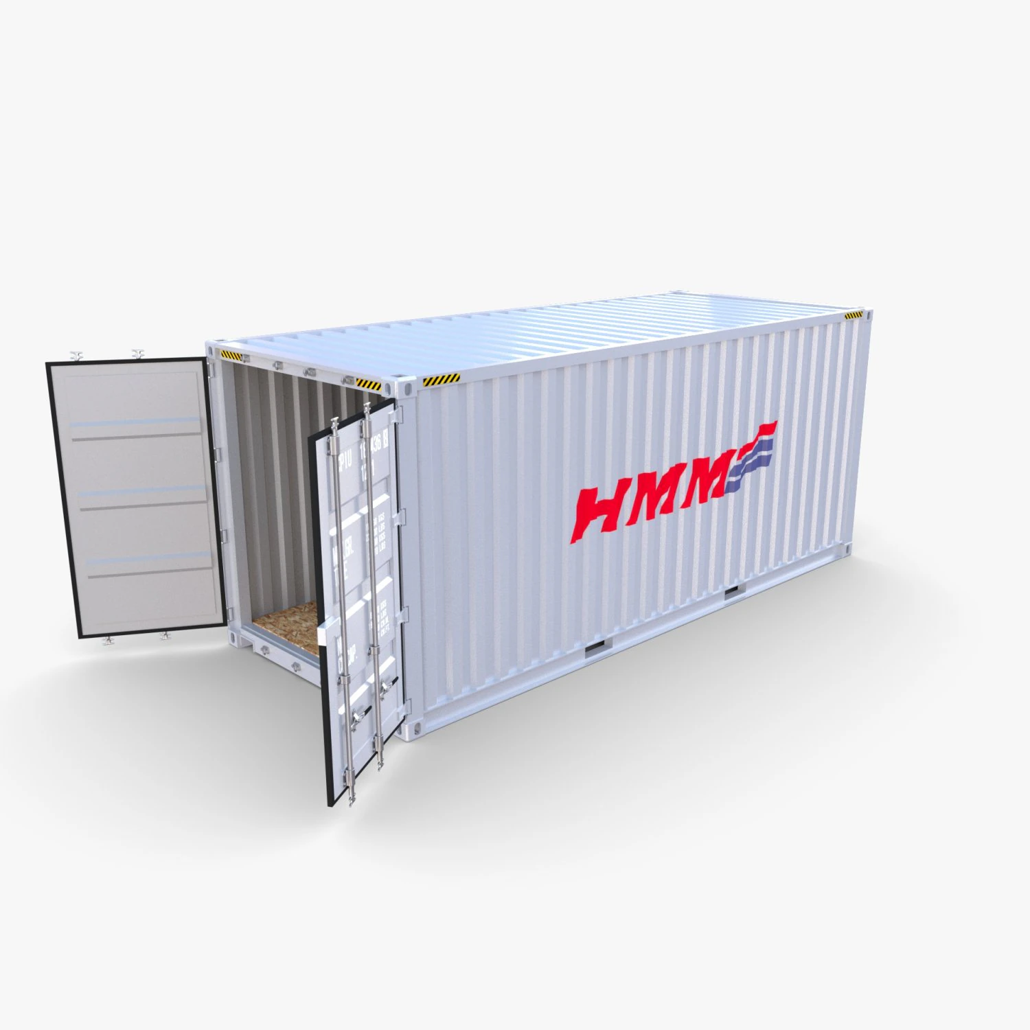 20ft shipping container hmm v3 3D Model .c4d .max .obj .3ds .fbx .stl .blend
