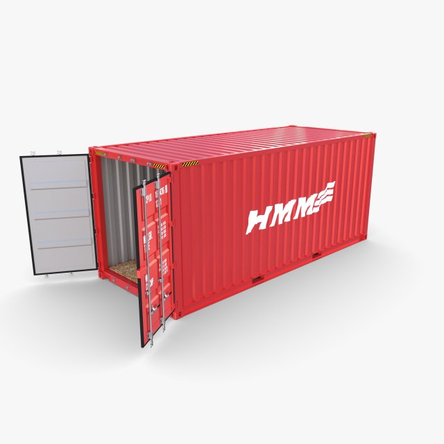 20ft shipping container hmm v4 3D Model .c4d .max .obj .3ds .fbx .stl .blend 