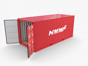 20ft shipping container hmm v4 Modello 3D