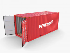 20-футовый морской контейнер, хм, v4 3D Модель