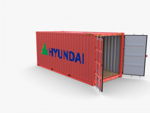 20ft shipping container hyundai 3D 模型