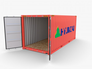 20ft shipping container hyundai 3D 模型