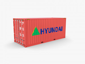 20ft shipping container hyundai 3D 模型