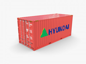 20ft shipping container hyundai 3D 模型
