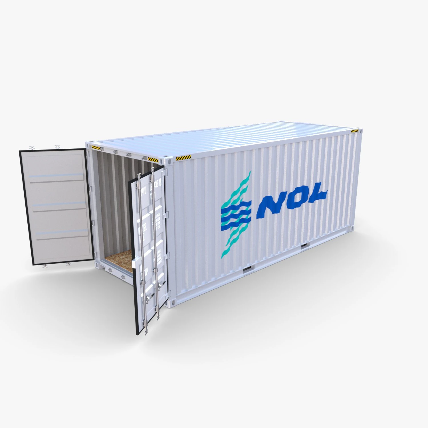 20ft shipping container nol 3D Model .c4d .max .obj .3ds .fbx .stl .blend 