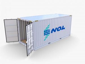 20ft shipping container nol Modello 3D
