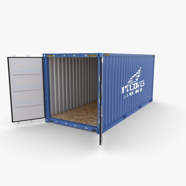 20ft shipping container nyk logistics v1 3D मॉडल .c4d .max .obj .3ds .fbx .stl .blend 