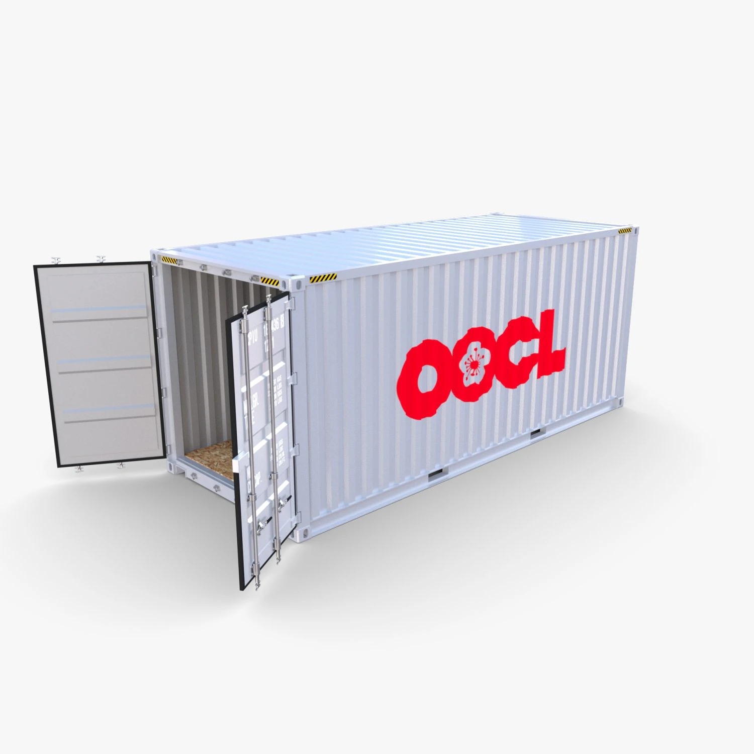 20ft shipping container oocl 3D Model .c4d .max .obj .3ds .fbx .stl .blend