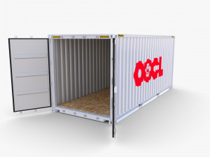 20ft shipping container oocl Modello 3D