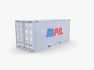20ft shipping container pil Modelo 3D