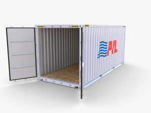 20ft shipping container pil Modelo 3D