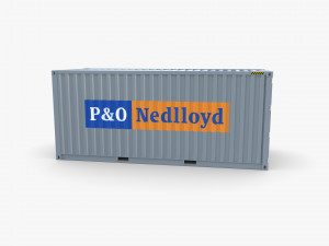 20ft shipping container po nedlloyd v1 3Dモデル