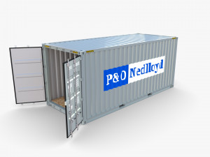 20ft shipping container po nedlloyd v2 3D Model