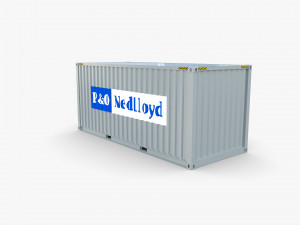 20ft shipping container po nedlloyd v2 3D Model