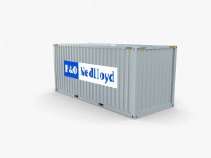 20ft shipping container po nedlloyd v2 3D Model