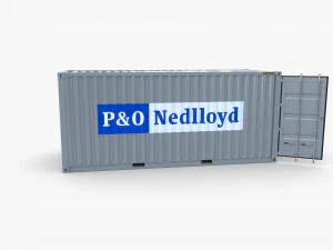20ft shipping container po nedlloyd v2 3D Model