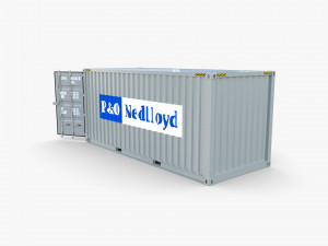 20ft shipping container po nedlloyd v2 3D Model