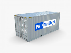 20ft shipping container po nedlloyd v2 3D Model