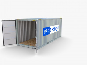 20ft shipping container po nedlloyd v2 3D Model