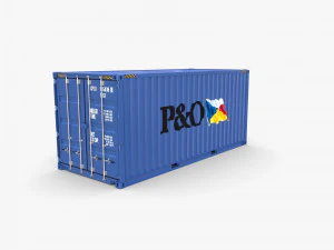 20ft shipping container po v1 3D Model