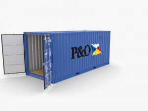 20ft shipping container po v1 3D Model