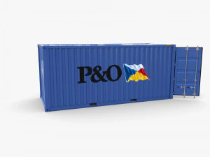 20ft shipping container po v1 3D Model