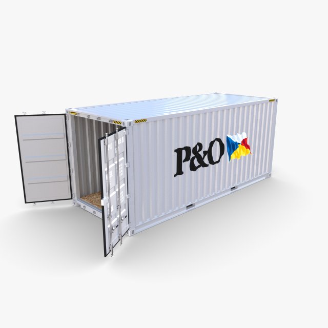 20ft shipping container po v2 3D Model .c4d .max .obj .3ds .fbx .stl .blend 