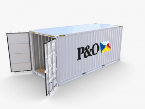 20ft shipping container po v2 3D Model