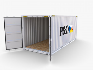 20ft shipping container po v2 3D Model