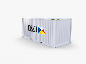 20ft shipping container po v2 3D Model