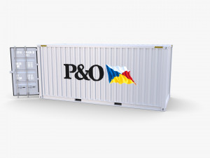 20ft shipping container po v2 3D Model