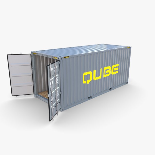 20ft shipping container qube v1 3D 模型 .c4d .max .obj .3ds .fbx .stl .blend 