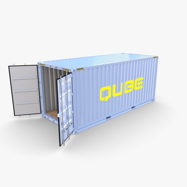 20ft shipping container qube v2 3D Model .c4d .max .obj .3ds .fbx .stl .blend 