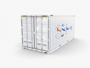 20ft shipping container safmarine v1 Modello 3D