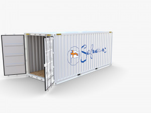 20ft shipping container safmarine v1 Modello 3D