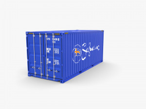 20ft shipping container safmarine v2 Modèle 3D