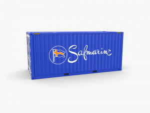 20ft shipping container safmarine v2 Modèle 3D