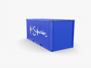 20ft shipping container safmarine v2 Modèle 3D