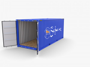 20ft shipping container safmarine v2 Modèle 3D