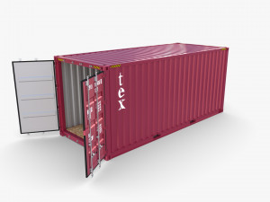 20ft shipping container tex v1 Modello 3D